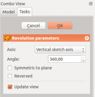 PartDesign revolution parameters (scaled to 190px)
