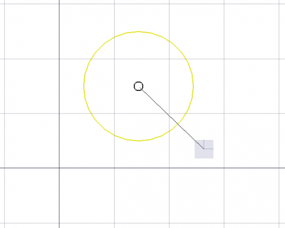 Snapping the second point of a line to the center of a circle