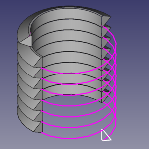 Thread for screw tutorial (v0.19) Understand how to create threads with several techniques that include use of the tools Part Helix, PartDesign AdditivePipe, Part Sweep, Part Union, and Part Cut.