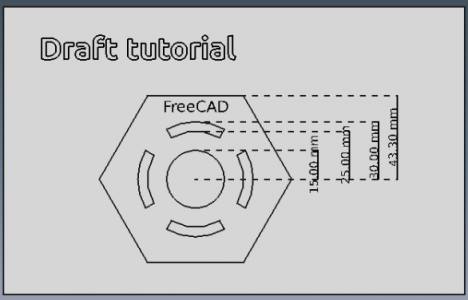 Draft tutorial (v0.16) This is a basic introduction to the tools of the Draft Workbench: working plane, grid, line, arc, upgrade, rectangle, circle, polygon, arrays, dimensions, annotations, and shapestring.