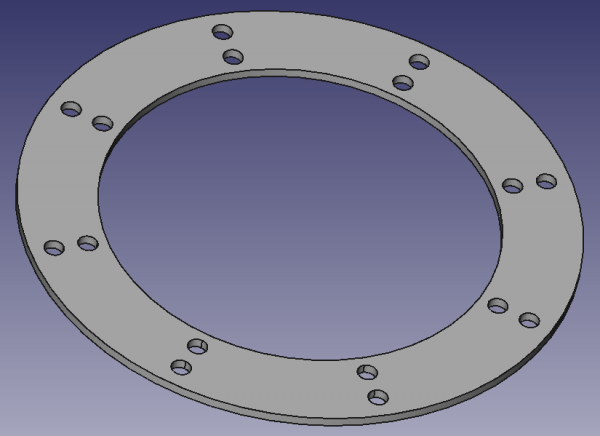"Flange with double row of holes"