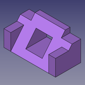 Basic Part Design Tutorial (v0.17) Modelliere ein einfaches Teil mit einer Feature-Bearbeitungsmethode: Erstellen einer Skizze, Verwenden von Pad, externen Referenzen, Tasche und Spiegel.
