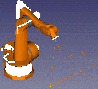 Tutoriel Robot(v0.17) Simulez le mouvement d'un robot industriel: définissez une trajectoire, définissez la position d'origine, modifiez la position du robot, insérez différents points de cheminement et simulez le mouvement du robot.