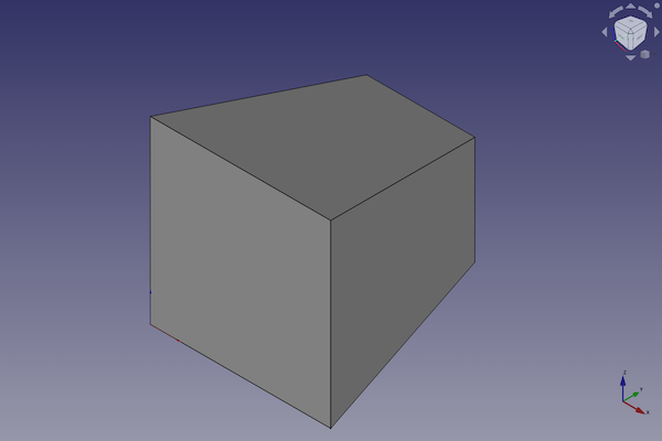 Screenshot of a Part Wedge solid with default values