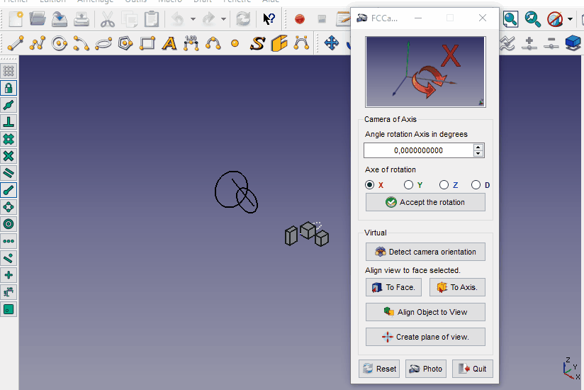 Esempio di utilizzazione di rotazione della vista 3D e salvamento delle immagine (Potete creare uno filo animato Gif con GIMP)