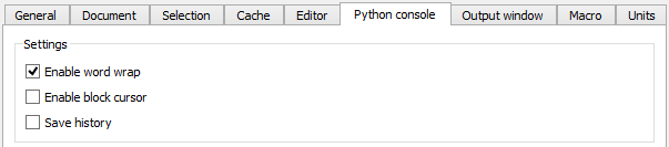 Preferences General Tab Python console.png