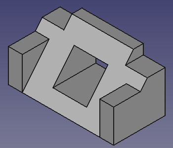 Tutorial Base di Part Design (v0.17) Modellare una parte semplice utilizzando una metodologia di modifica delle funzioni: creazione di uno schizzo, utilizzando pad, riferimenti esterni, tasca e specchio.
