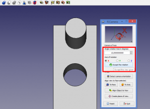 Create one cylinder and positionning like this. Give your axis, angle inclination and click the button Accept the rotation