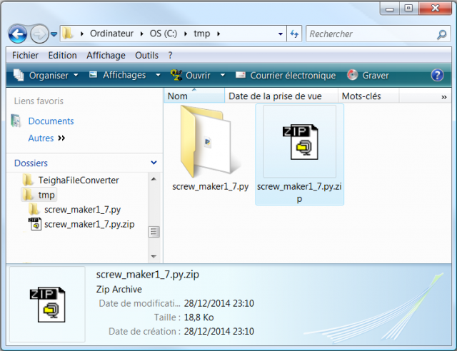 The decompressor finished his work and created a new folder with the unpacked file