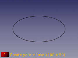 Create your ellipse hers 100x50.