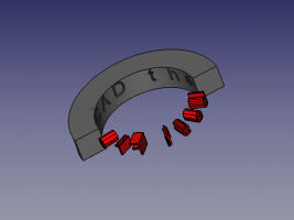 Internal curve extrusion material designated and subtraction.